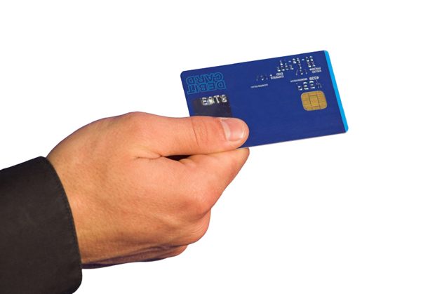 Blått kreditkort